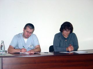 І. Хомяк та Є. Нагорна (голова профкому ВОДТМО)